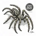 tarantula and semicolon tattoo design idea