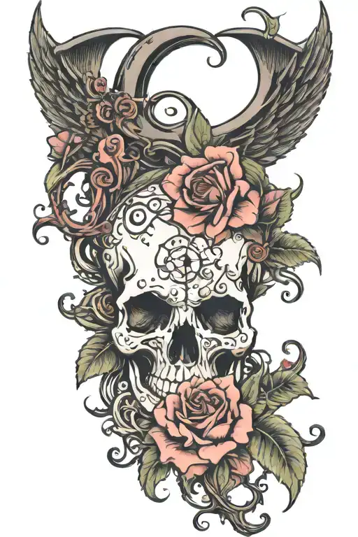 a tatoo about life and death, and the uncertaint fo those who died and the ones still alive alives tattoo design idea