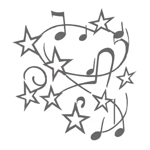 stars music notes 84  tattoo design idea