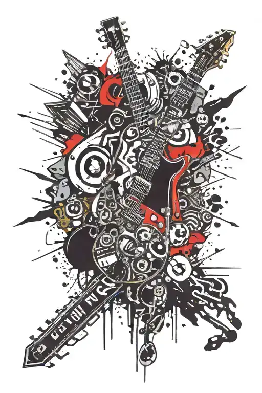 rock 70s rock music tattoo design idea