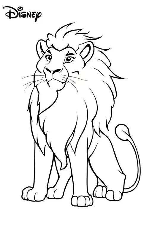 Disney, the lion king, fine line, thigh tattoo, no wording tattoo design idea