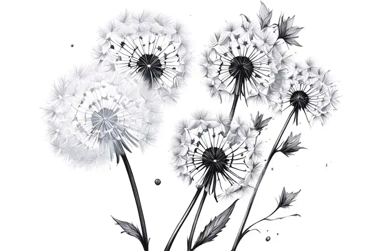 everything happens for a reason with dandelion flower tattoo design idea