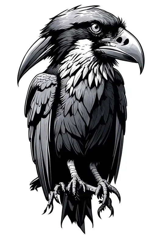 Norse ravens perched tattoo design idea