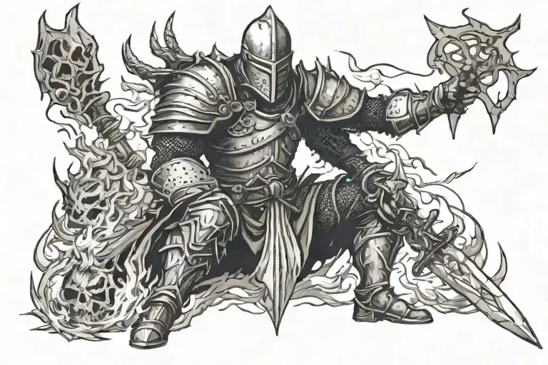 Dark souls bonfire tattoo design idea