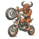 devil on race bike tattoo design idea