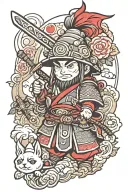 Samurai Gnome tattoo design idea