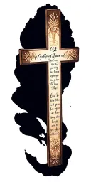  cross with bible verse Galatians 2:20 tattoo design idea