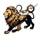 Libra And Sagittarius Combined with Leo lion tattoo design idea