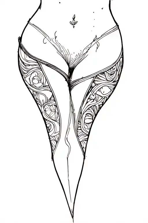 Labia tattoo design idea