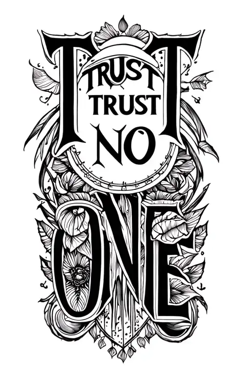 Trust no one tattoo design idea