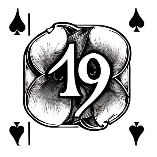 ace of clubs with number 19 incorporated tattoo design idea