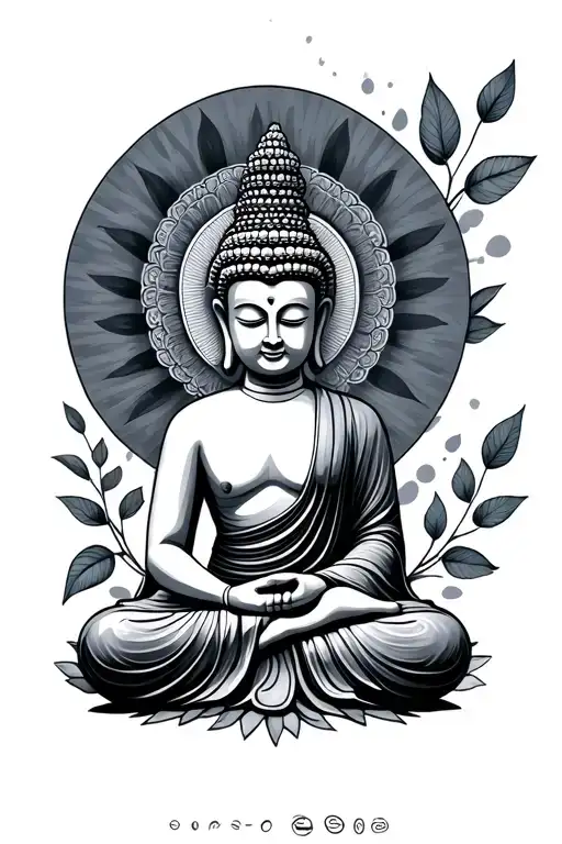 small Buddha sitting tattoo design idea