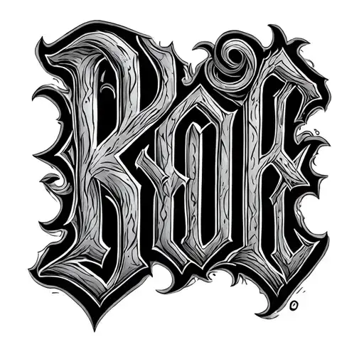 the word BROCK in old norse alphabet tattoo design idea