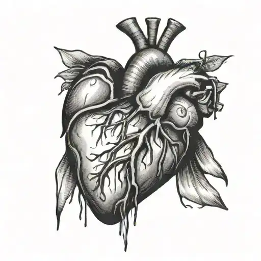 real heart with bandaid on it   tattoo design idea