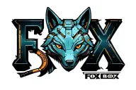 "Fox Box" "Fox Box" "Fox Box" Words "Fox Box". Mechanical Fox head made out of  battery elements. tattoo design idea