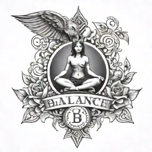 balance mind body and soul tattoo design idea
