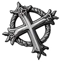 crusader Greek cross surrounded tattoo design idea