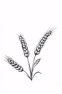 tractor, wheat bundle tattoo design idea