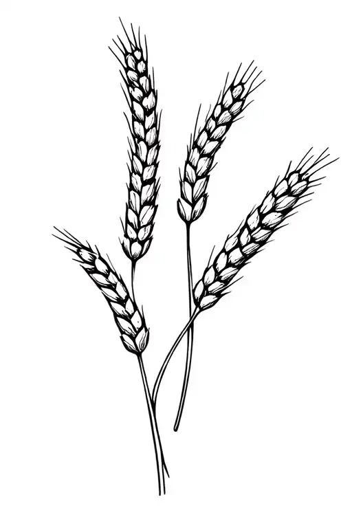 tractor, wheat bundle tattoo design idea