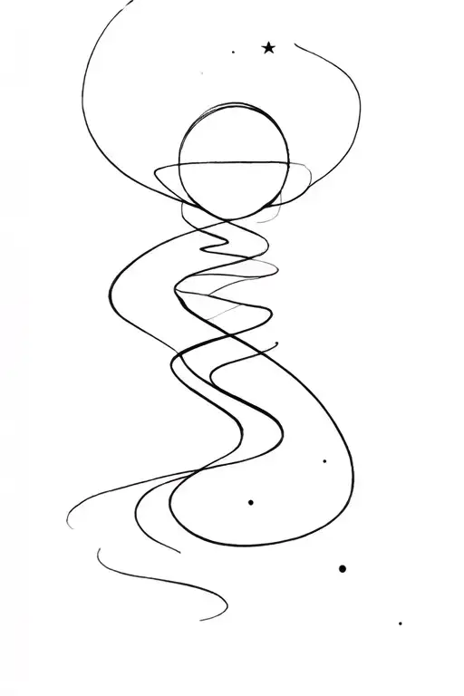 I want it to be with the elements and space, have maybe a line or two that go down the length of my arm, and be artistic tattoo design idea
