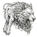 Protective Animal (Upper Arm): Alpha wolf or roaring lion on the upper shoulder, showing strength, l tattoo design idea