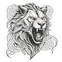 Protective Animal (Upper Arm): Alpha wolf or roaring lion on the upper shoulder, showing strength, l tattoo design idea