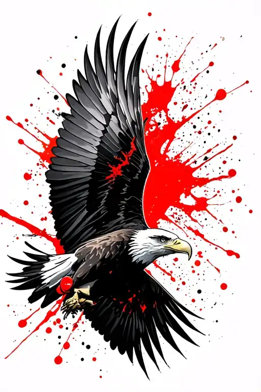 bald eagle soaring tattoo design idea