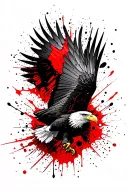bald eagle soaring tattoo design idea