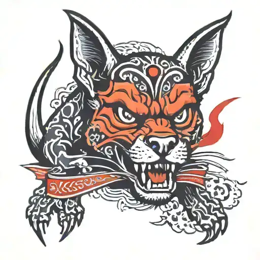 devil dog tattoo design idea