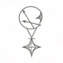 moon and Sagittarius arrow and libra symbol tattoo design idea