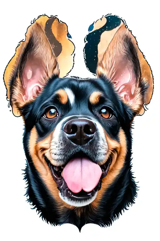 paw print with dogs face tattoo tattoo design idea