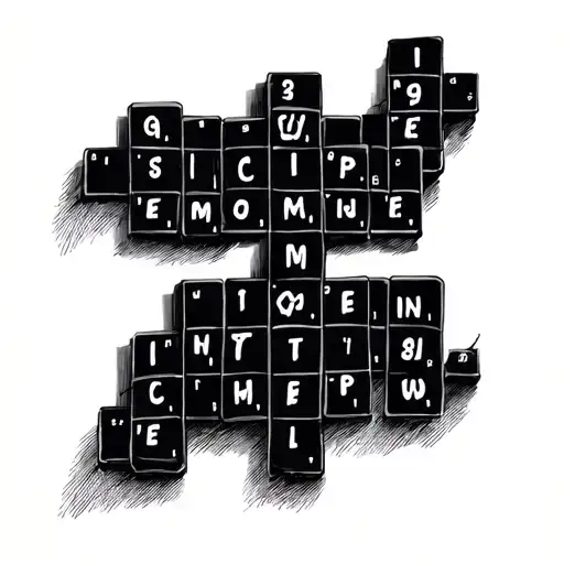 Number crossword tattoo design idea