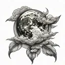 full moon w cloud tattoo design idea