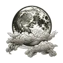 full moon w cloud tattoo design idea