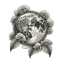 full moon w cloud tattoo design idea