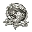full moon w cloud tattoo design idea