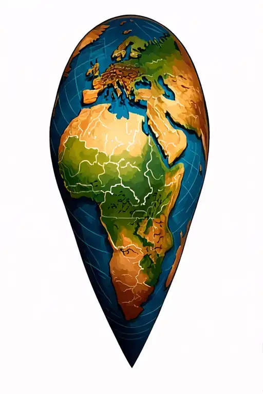 Old World Map tattoo design idea