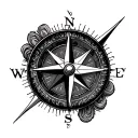 Nautical Compass Rose tattoo design idea