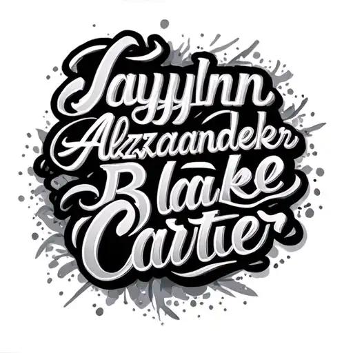 "Jaylynn AlexzanderBlake Carter" names wrapped tattoo design idea