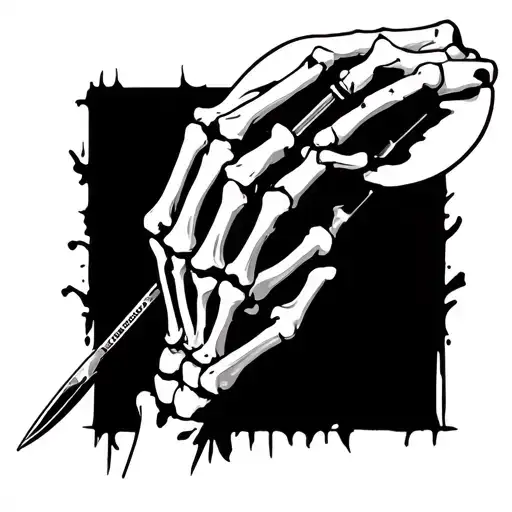 skeleton hand holding a scalpel tattoo design idea