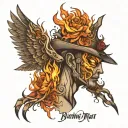 burning man at stake tattoo design idea