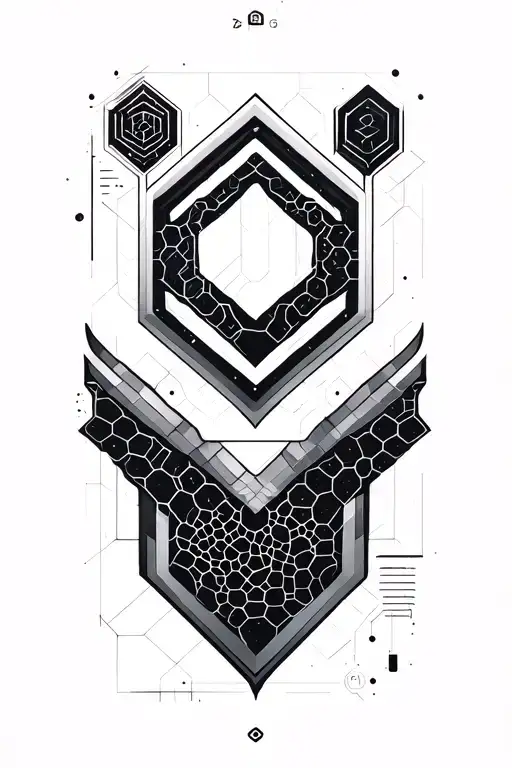 geometric honeycomb tattoo tech themed tattoo tattoo design idea