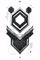 geometric honeycomb tattoo tech themed tattoo tattoo design idea