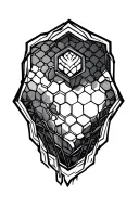 geometric honeycomb tattoo tech themed tattoo tattoo design idea