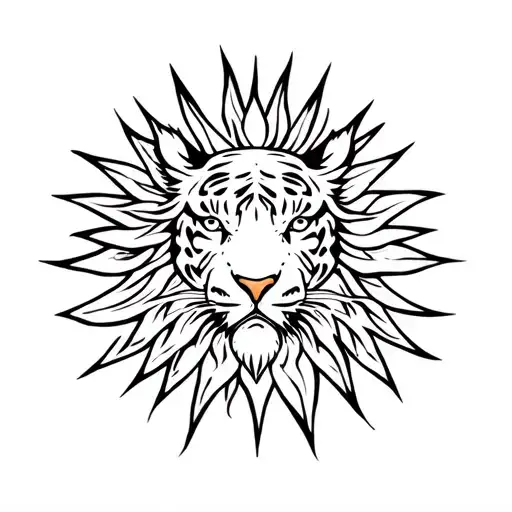 𑴫𑵄𑴢𑴫𑵄 eagle tiger fire sun forest water gond tribal art forearms tattoo  tattoo design idea