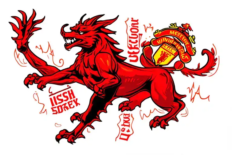 MANCHESTER UNITED RED DEVIL tattoo design idea