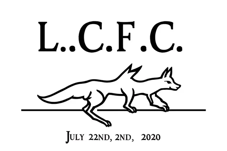 "L.C.F.C. July 2nd, 2020" Running fox tattoo design idea