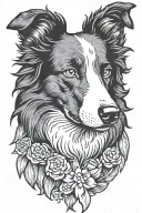 border collie tattoo design idea