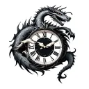 clock dragon taurus tattoo design idea