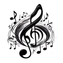 multiple music notes tattoo design idea